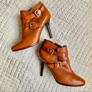 Lauren Ralph Lauren Lorelei Leather Buckle Booties